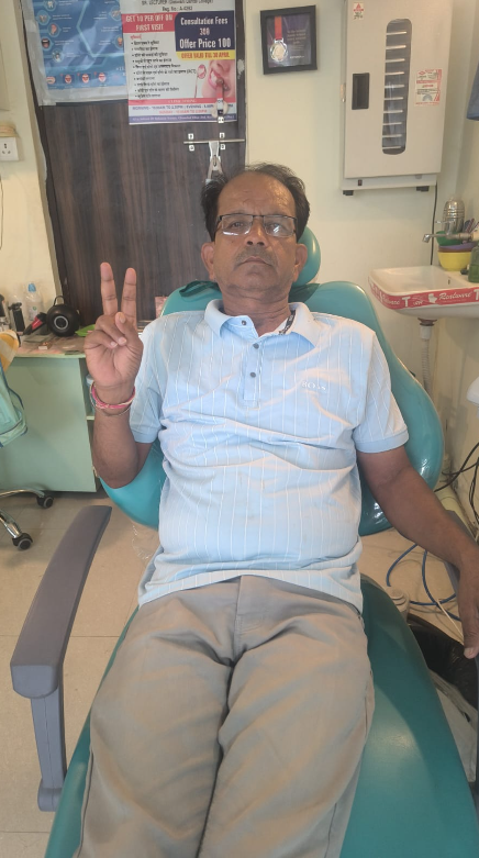Happy patient after dental treatment at Happy Smile Dental Clinic, Kota
